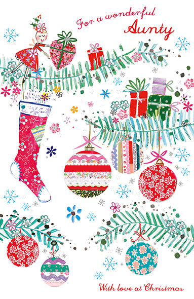 Daisy Patch Christmas Wonderful Aunty Card
