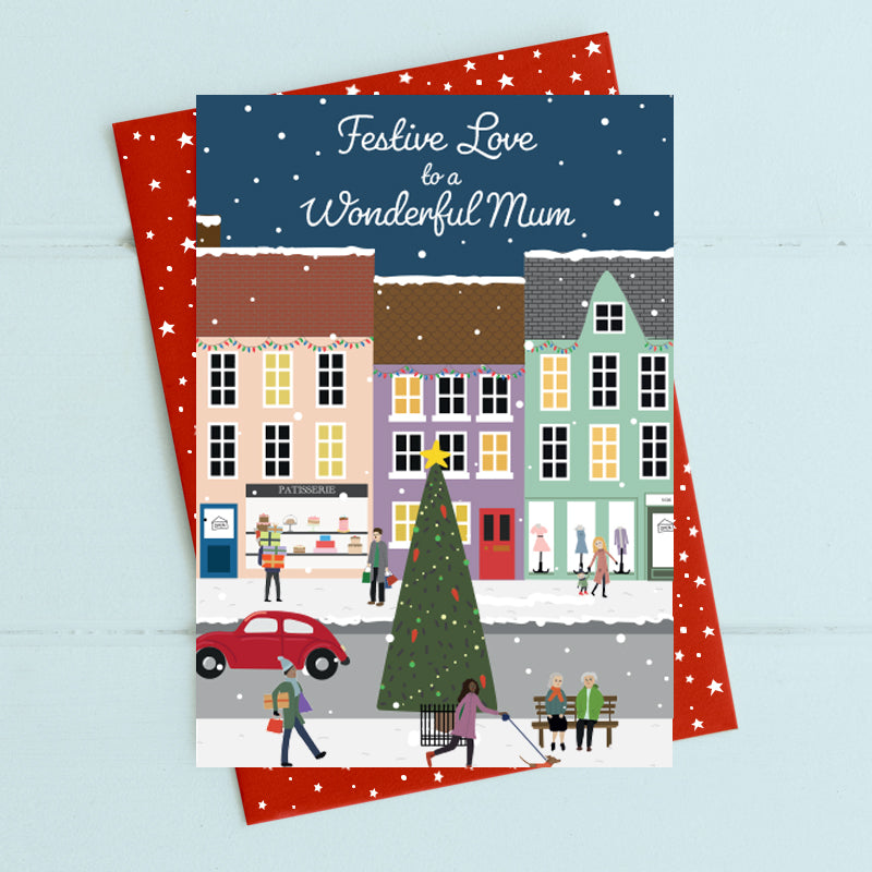 Dandelion Christmas Houses Wonderful Mum Card