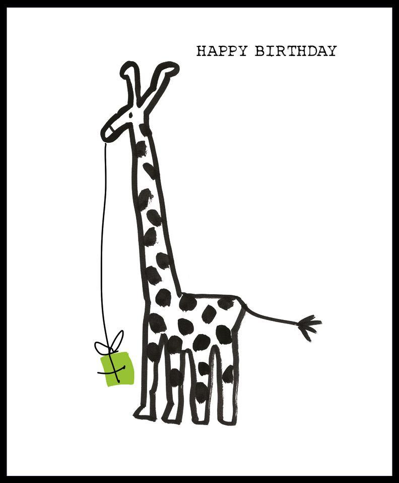 Doodle Happy Birthday Giraffe Card