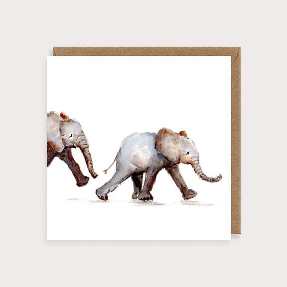 Animal Blanks Elephants Card