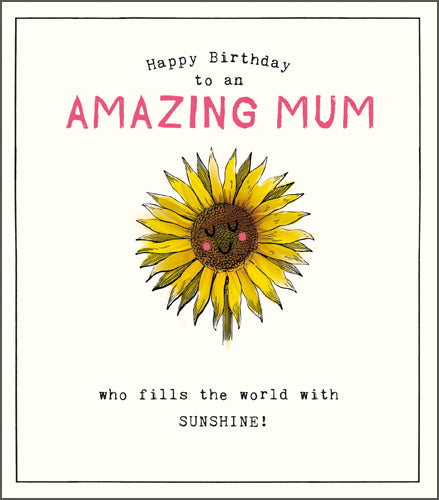 Etched Amazing Mum Sunflower Card