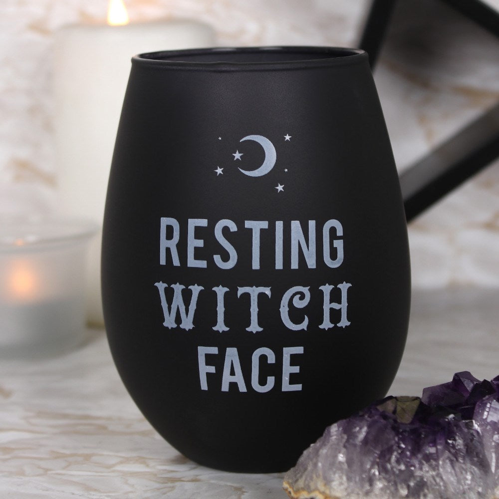 Resting Witch Face Stemless Glass