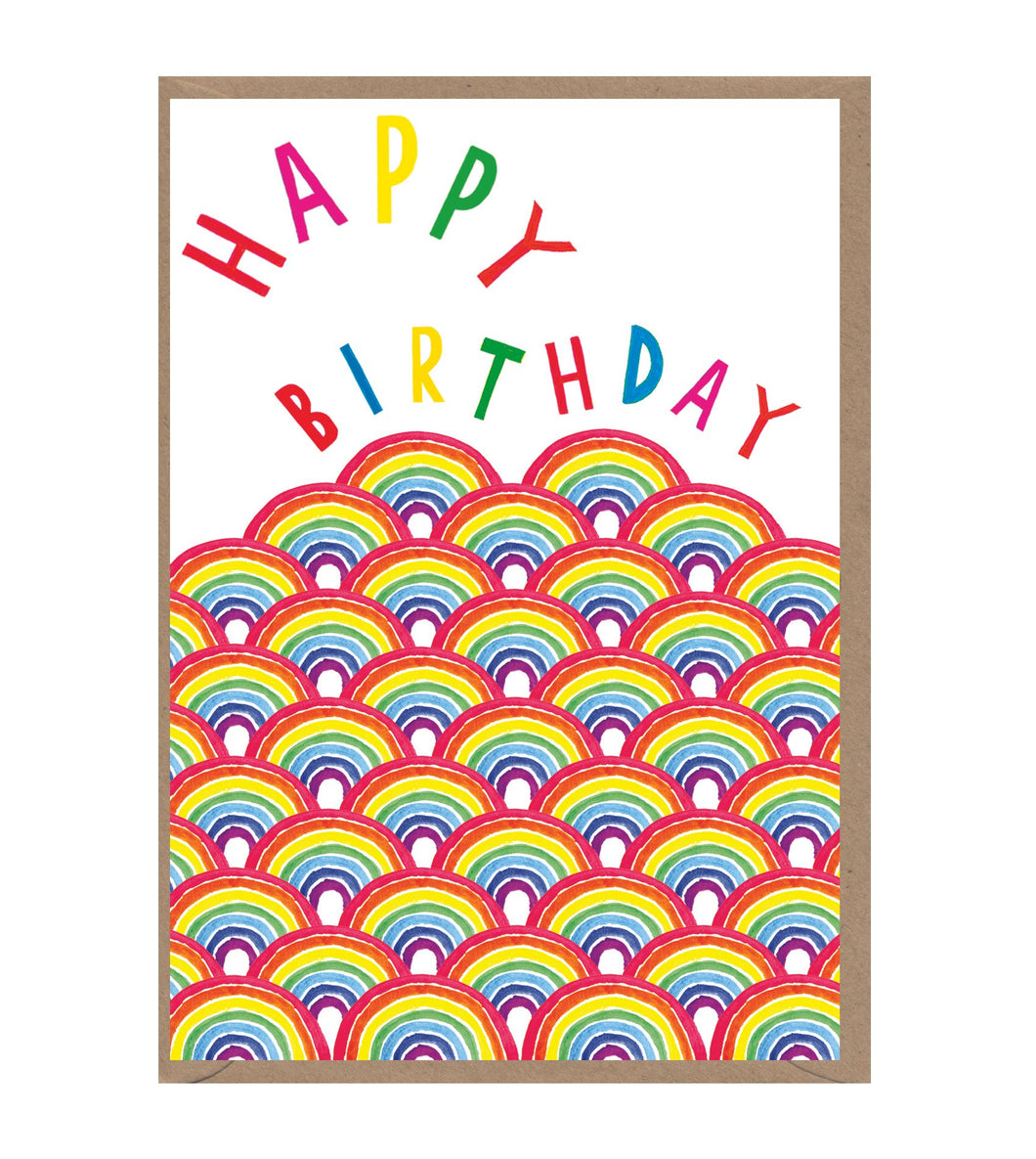 Fab Neon Happy Birthday Rainbows Card