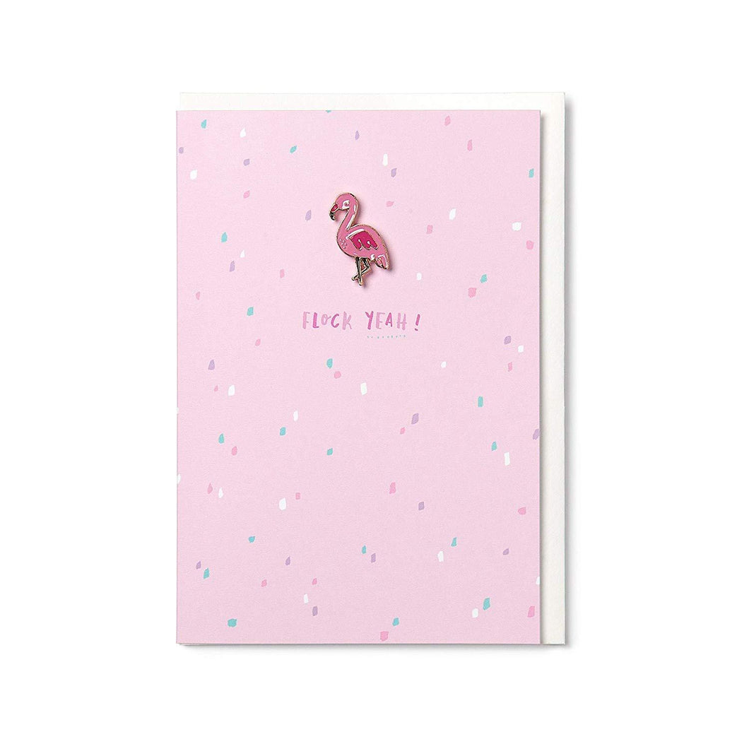 Flair Flamingo Badge Card