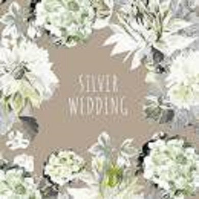 Floral Silver Wedding Card