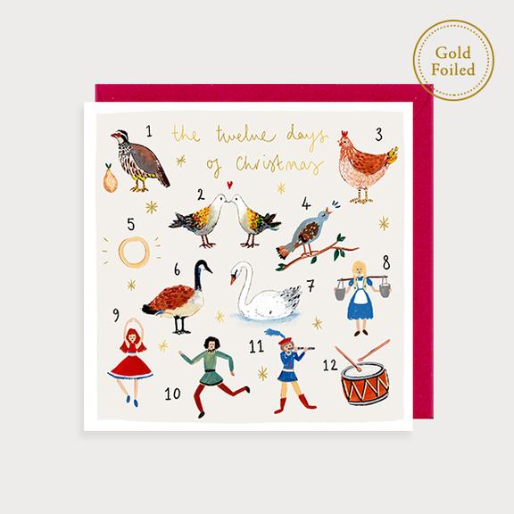 Foil Christmas Twelve Days Card