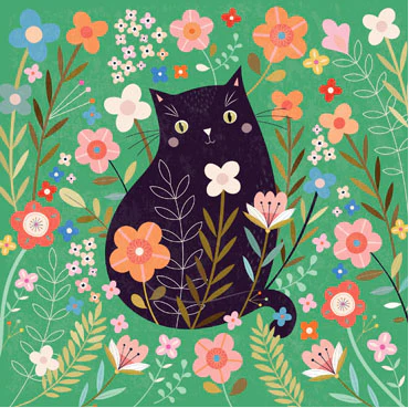 Folksy Cat Card