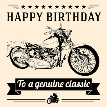 Genuine Classic Motorbike Birthday Card