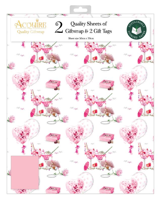 Gift Wrap Pack Pink Cocktails