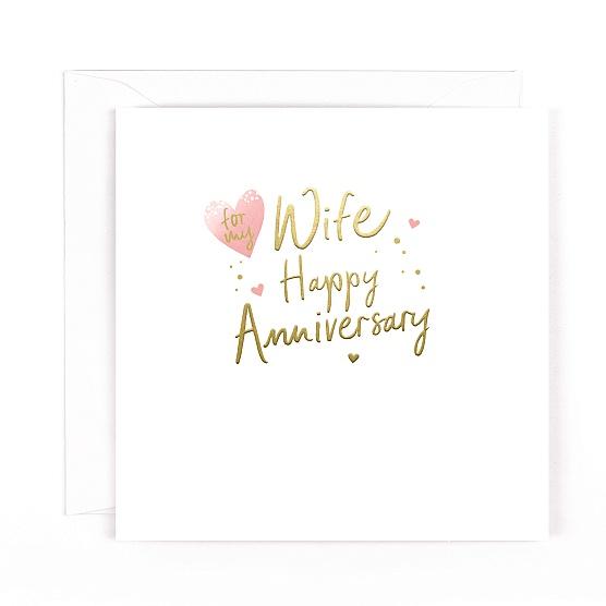 Gold Leaf Wife Anniversary Card