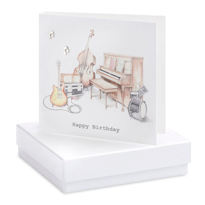 C&C Earrings & Card Box Happy Birthday Musical Instruments