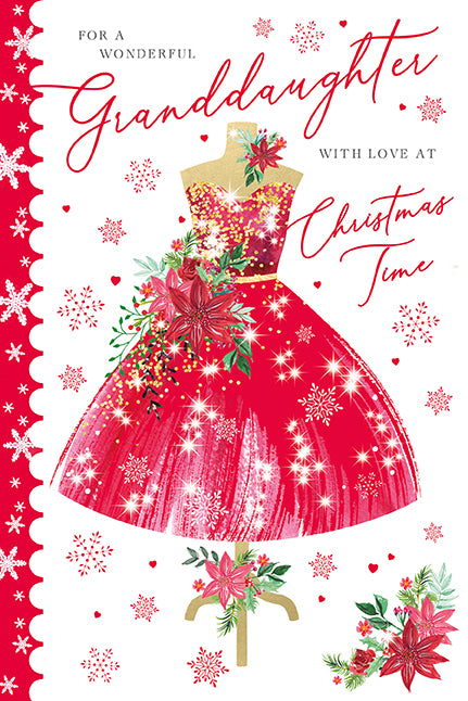 Heart Christmas Granddaughter Card