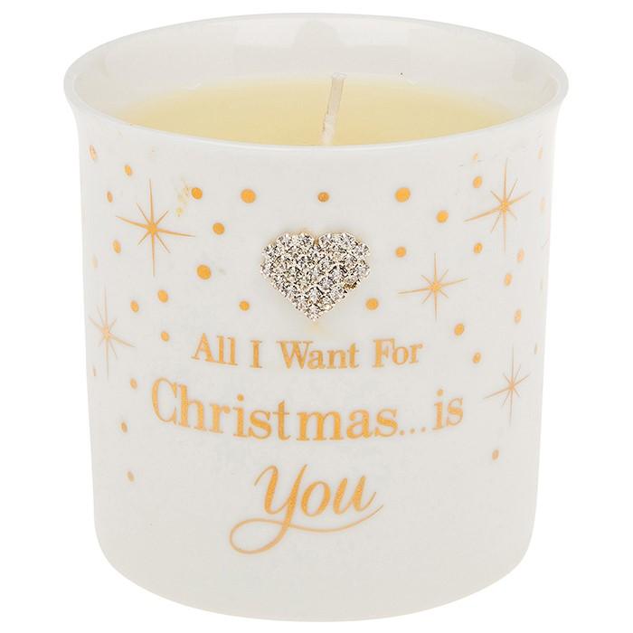 Hearts Designs All I Want For Christmas Is You Candle