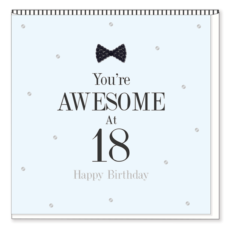 Hearts Designs Black Tie 18 Birthday Card