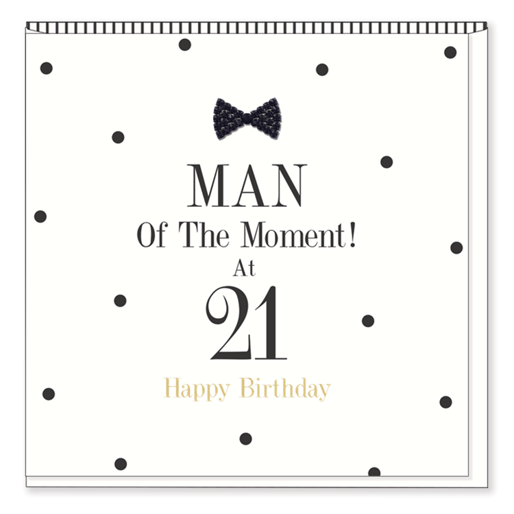 Hearts Designs Black Tie 21 Birthday Card