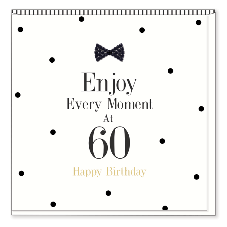Hearts Designs Black Tie 60 Birthday Card
