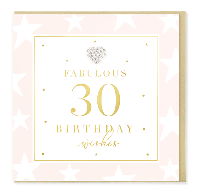 Hearts Designs 30 Fabulous Birthday Card