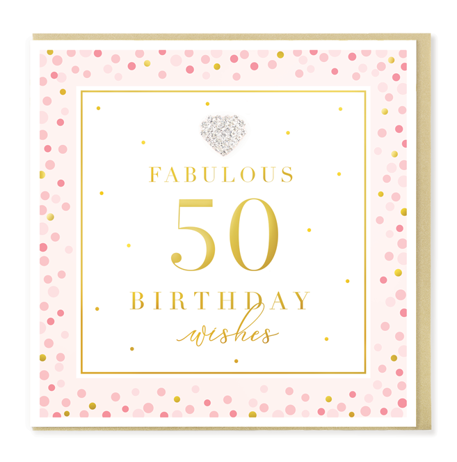 Hearts Designs 50 Fabulous Birthday Card