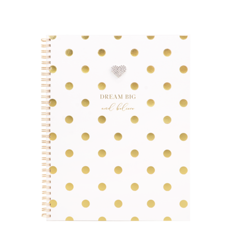 Hearts Designs Large Notebook Dream Big & Believe
