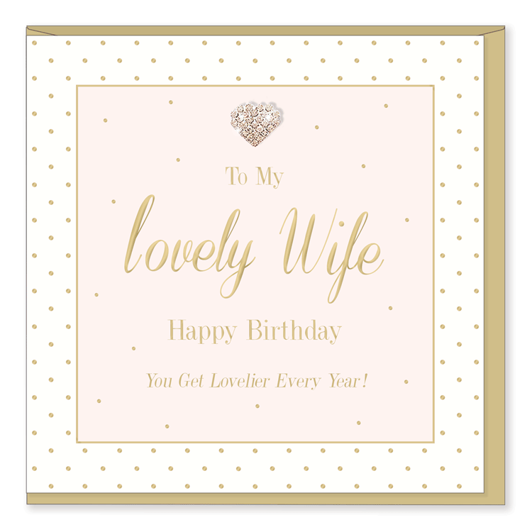 Hearts Designs Birthday Lovely Wife Card