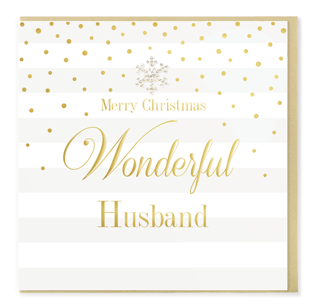 Hearts Designs Merry Christmas Wonderful Husband Card