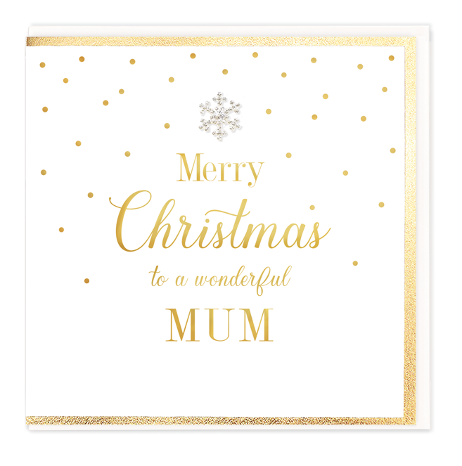 Hearts Designs Merry Christmas Wonderful Mum Card