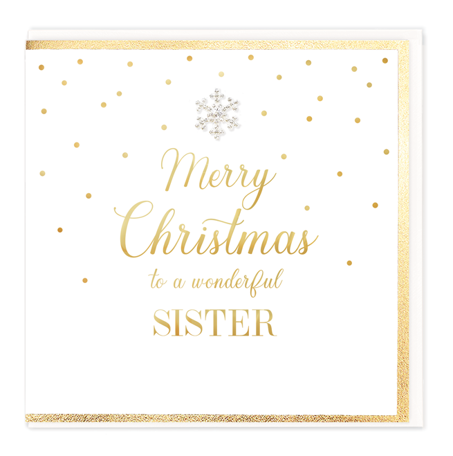 Hearts Designs Merry Christmas Wonderful Sister Card