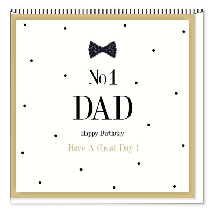 Hearts Designs Black Tie Birthday Dad Card