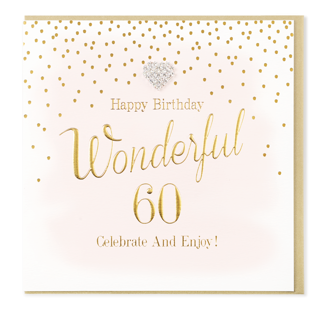 Hearts Designs 60 Wonderful Birthday Card