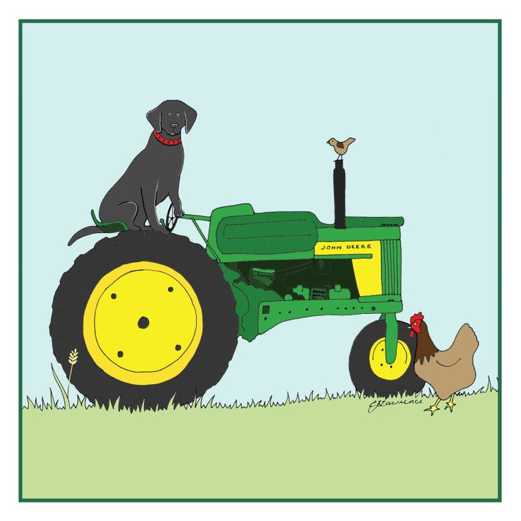 Country Range Green John Deere Tractor Card