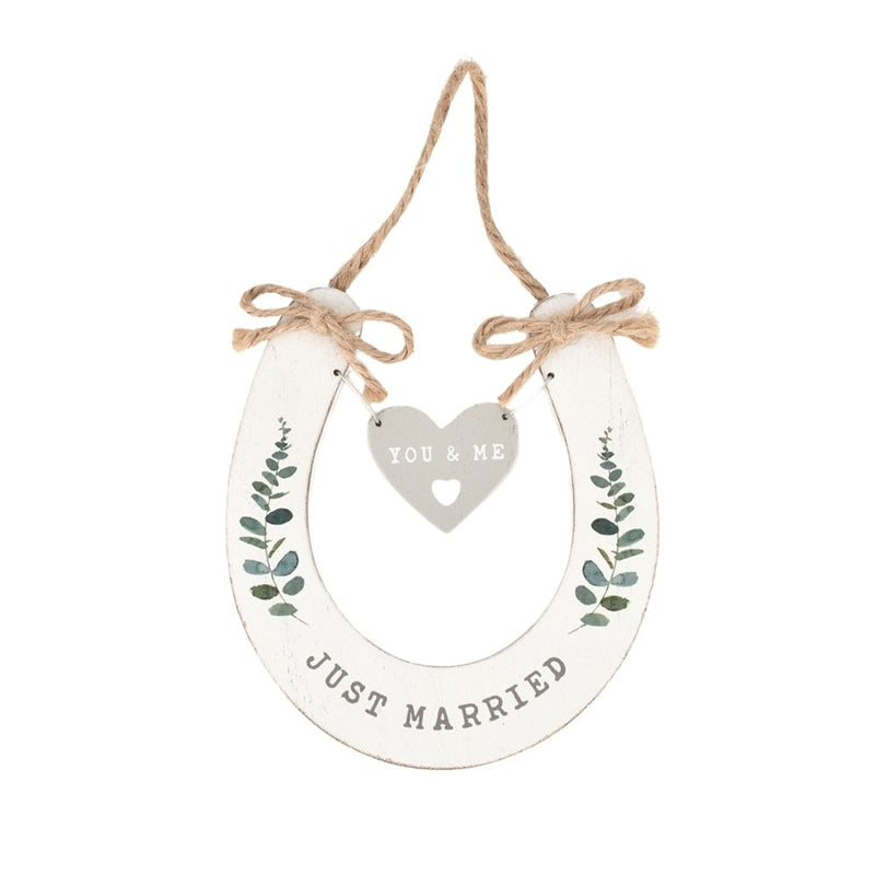 Just Married Wooden Horseshoe
