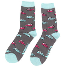 Load image into Gallery viewer, Men&#39;s Bamboo Socks Land Rovers Charcoal
