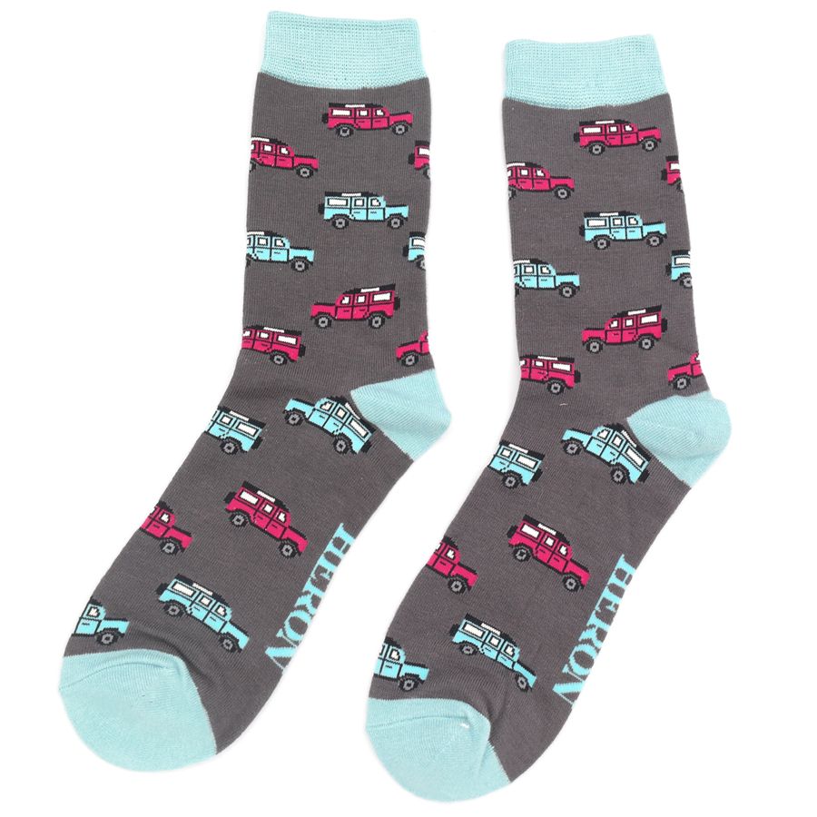 Men's Bamboo Socks Land Rovers Charcoal