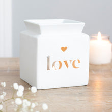 Load image into Gallery viewer, Love Ceramic Oil/Melt Burner White
