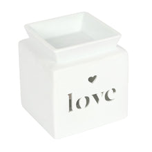 Load image into Gallery viewer, Love Ceramic Oil/Melt Burner White

