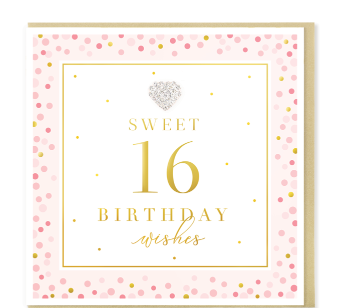 Hearts Designs 16 Sweet Birthday Card
