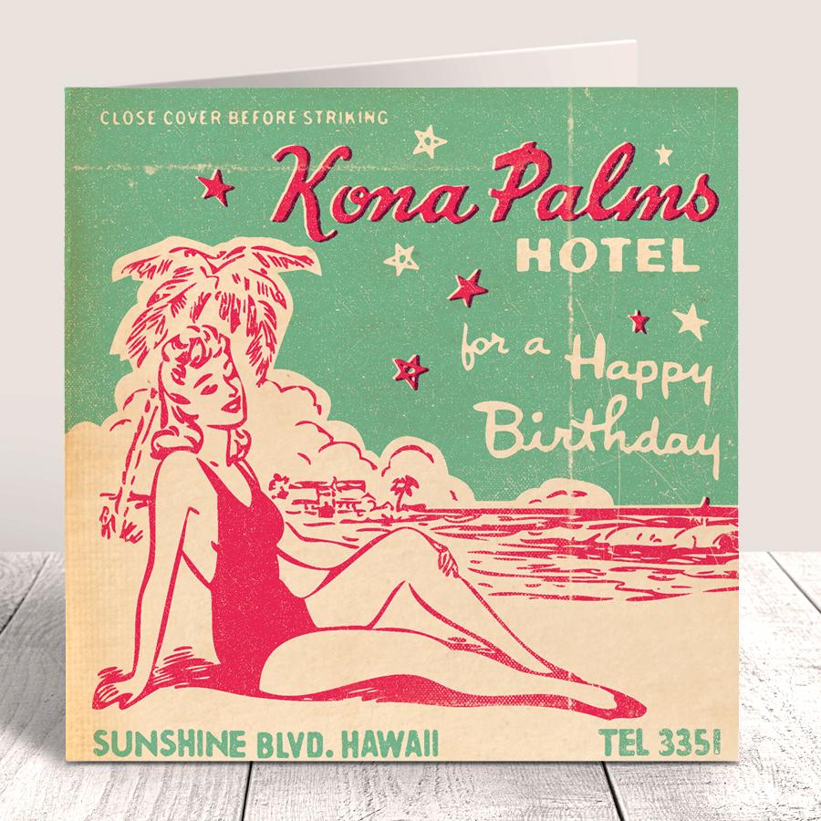 Match Birthday Kona Palms Hotel Card