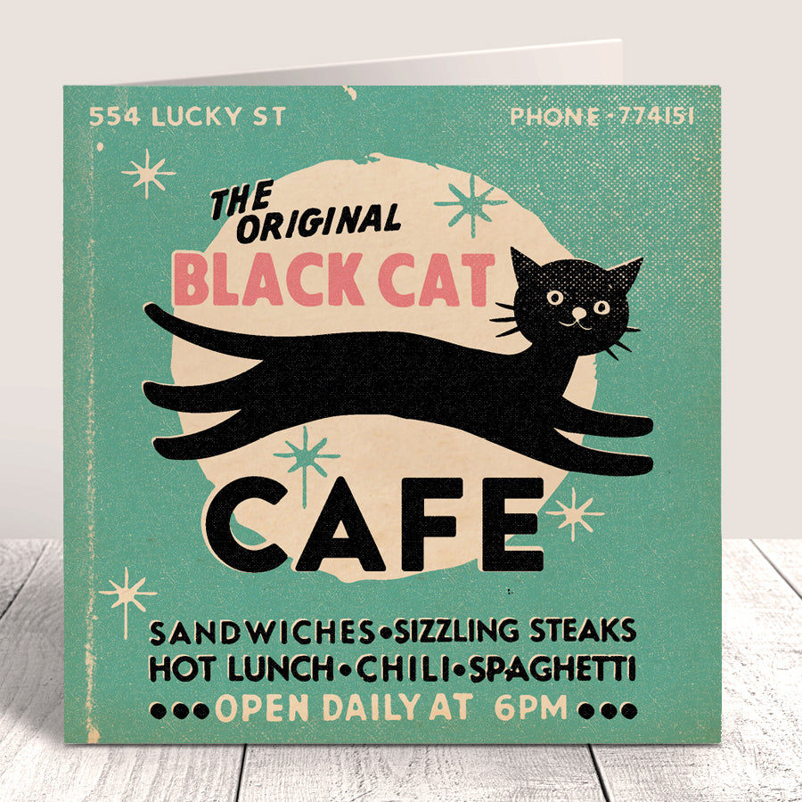 Match Black Cat Cafe Card