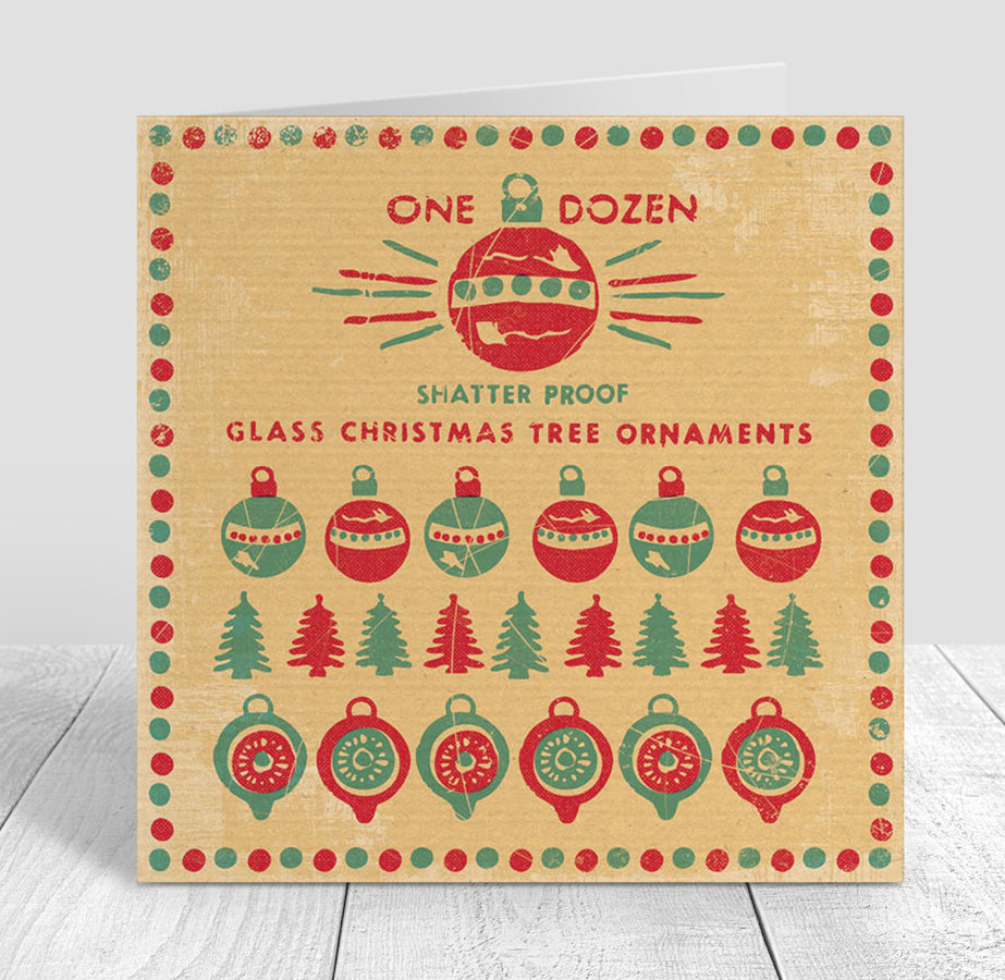 Match Christmas Tree Ornaments Card