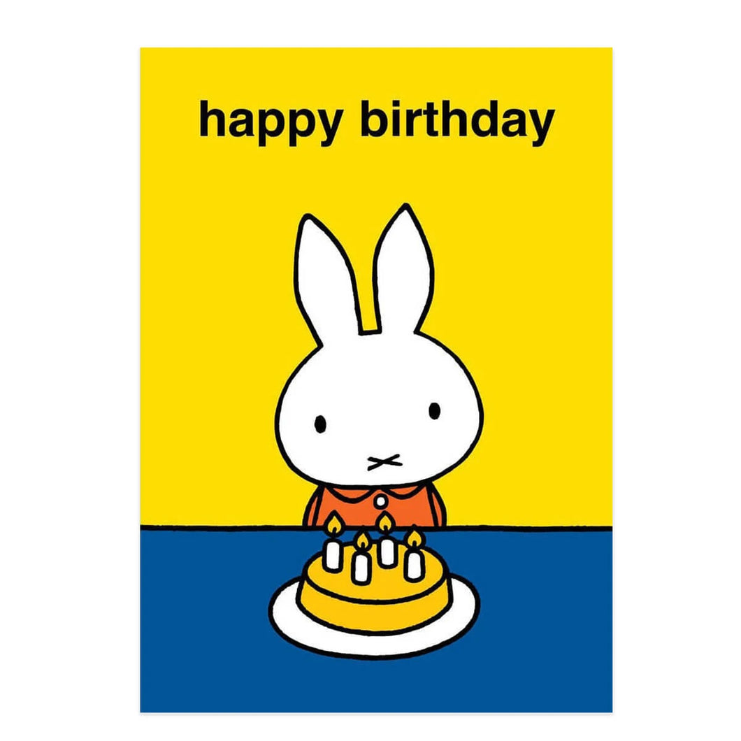 Miffy Happy Birthday Cake Yellow Card