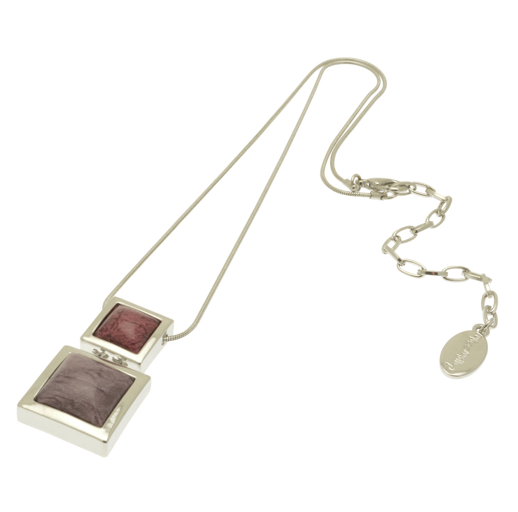 Miss Milly Pink & Grey Squares Necklace