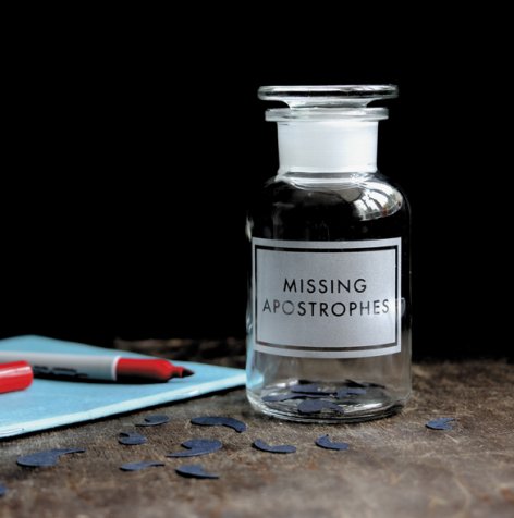Vinegar & Brown Paper Missing Apostrophes Card
