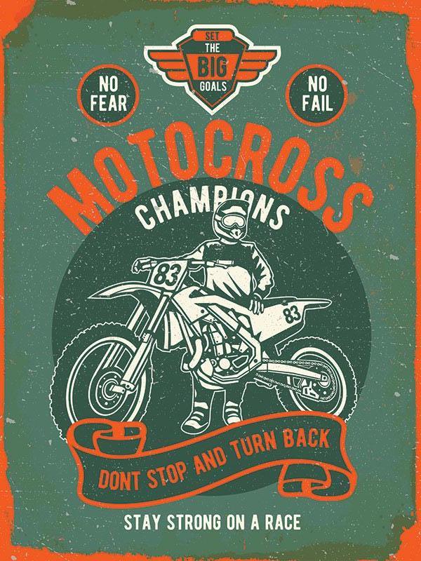 Vintage Small Sign Motocross Champions