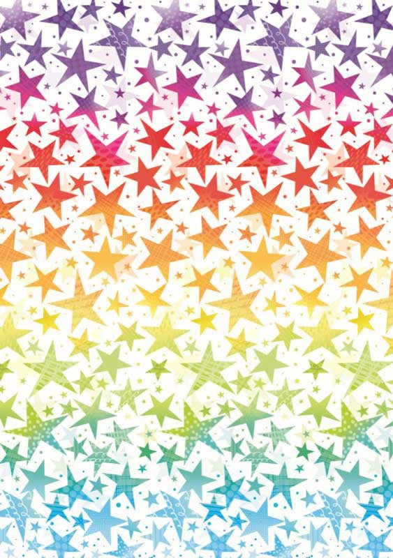 Gift Wrap Sheet Multicoloured Stars