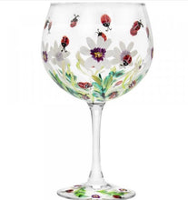 Load image into Gallery viewer, Gin Glass Painted Ladybirds &amp; Flowers
