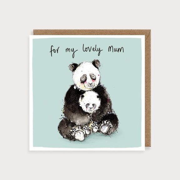 Watercolour For My Lovely Mum Pandas Card