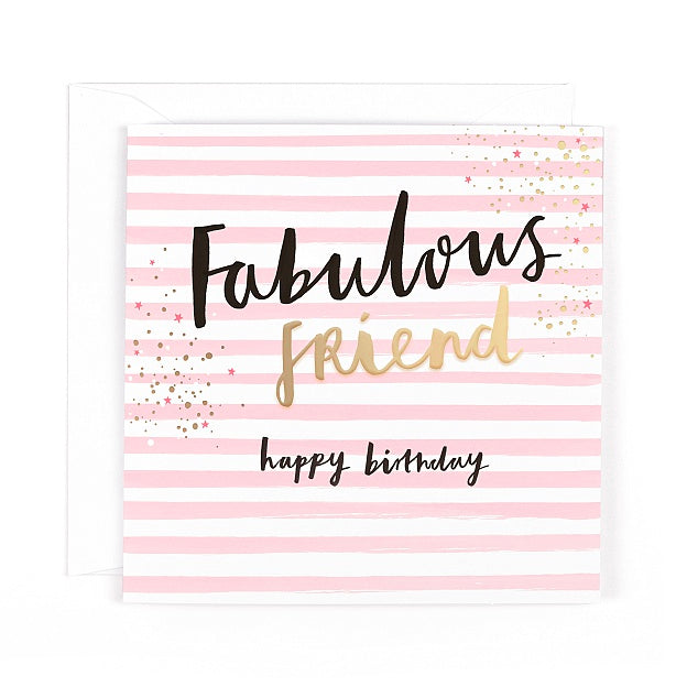 Parasol Fabulous Friend Stripe Birthday Card