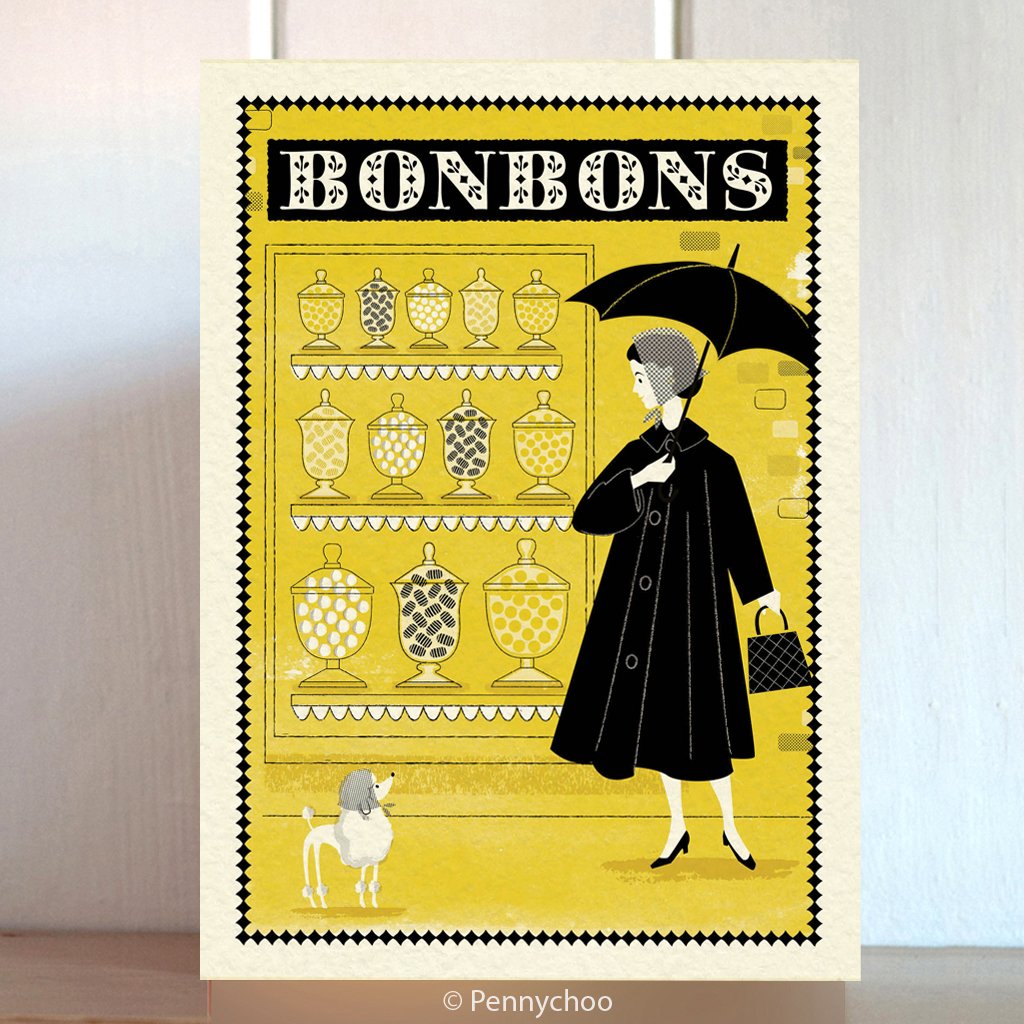 Paris Shopping Bonbons Card