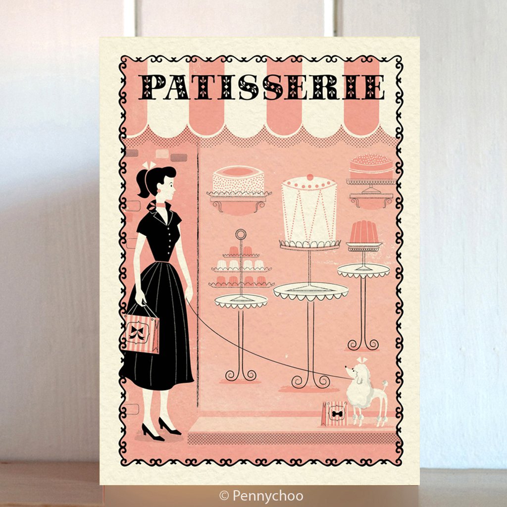 Paris Shopping Patisserie Card