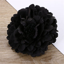 Load image into Gallery viewer, Peony Flower Hair Clip Black
